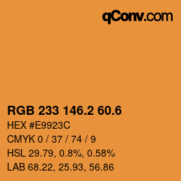 カラーコード: RGB 233 146.2 60.6 | qconv.com