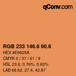 カラーコード: RGB 233 146.6 90.6 | qconv.com
