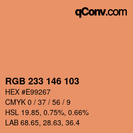 カラーコード: RGB 233 146 103 | qconv.com