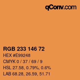 カラーコード: RGB 233 146 72 | qconv.com
