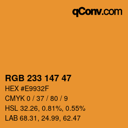 Código de color: RGB 233 147 47 | qconv.com