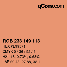 Color code: RGB 233 149 113 | qconv.com