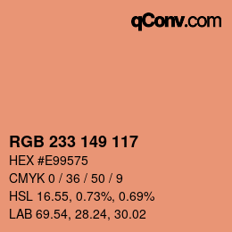 Color code: RGB 233 149 117 | qconv.com