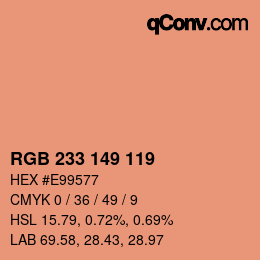 Color code: RGB 233 149 119 | qconv.com