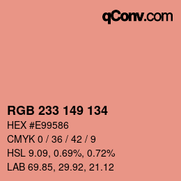 Color code: RGB 233 149 134 | qconv.com