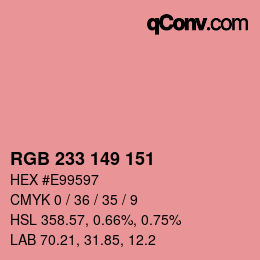 Color code: RGB 233 149 151 | qconv.com