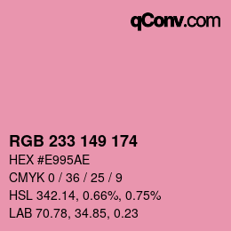 Color code: RGB 233 149 174 | qconv.com