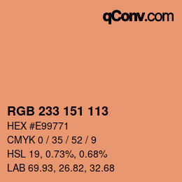 Color code: RGB 233 151 113 | qconv.com