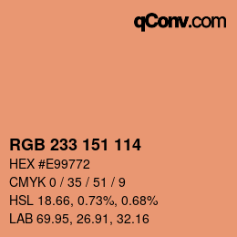 Color code: RGB 233 151 114 | qconv.com
