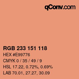 Color code: RGB 233 151 118 | qconv.com