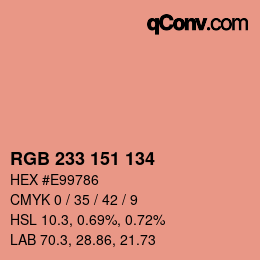 Color code: RGB 233 151 134 | qconv.com