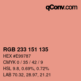 Color code: RGB 233 151 135 | qconv.com