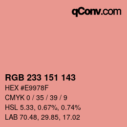 Color code: RGB 233 151 143 | qconv.com