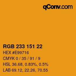 カラーコード: RGB 233 151 22 | qconv.com