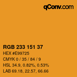 Color code: RGB 233 151 37 | qconv.com