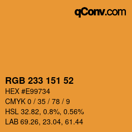 Color code: RGB 233 151 52 | qconv.com