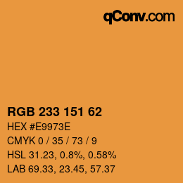 Color code: RGB 233 151 62 | qconv.com