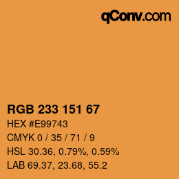 Color code: RGB 233 151 67 | qconv.com