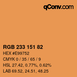 Color code: RGB 233 151 82 | qconv.com