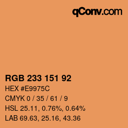 Color code: RGB 233 151 92 | qconv.com