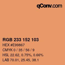 カラーコード: RGB 233 152 103 | qconv.com