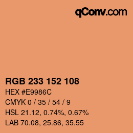 カラーコード: RGB 233 152 108 | qconv.com
