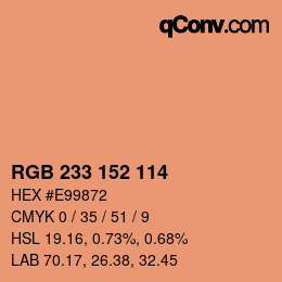 Código de color: RGB 233 152 114 | qconv.com