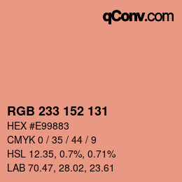 Color code: RGB 233 152 131 | qconv.com