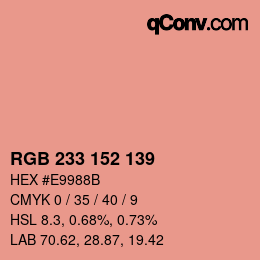 Color code: RGB 233 152 139 | qconv.com