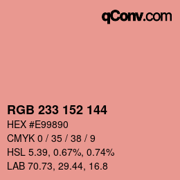 Color code: RGB 233 152 144 | qconv.com