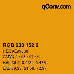 Farbcode: RGB 233 152 8 | qconv.com