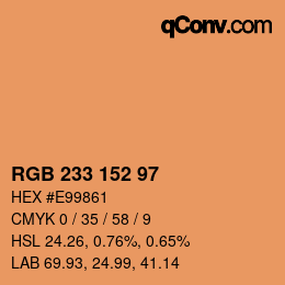 Color code: RGB 233 152 97 | qconv.com