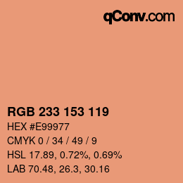Color code: RGB 233 153 119 | qconv.com