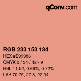 Color code: RGB 233 153 134 | qconv.com
