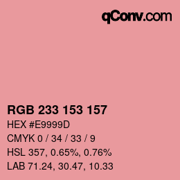Color code: RGB 233 153 157 | qconv.com