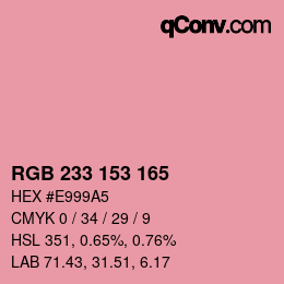 Color code: RGB 233 153 165 | qconv.com