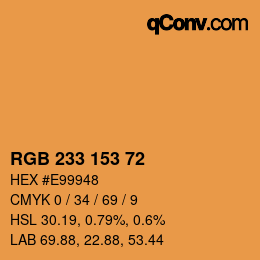 Color code: RGB 233 153 72 | qconv.com
