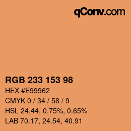 Color code: RGB 233 153 98 | qconv.com