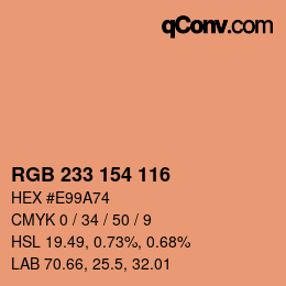 カラーコード: RGB 233 154 116 | qconv.com