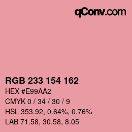 Color code: RGB 233 154 162 | qconv.com