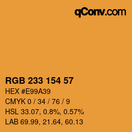 Color code: RGB 233 154 57 | qconv.com