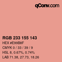 Color code: RGB 233 155 143 | qconv.com