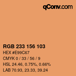 Color code: RGB 233 156 103 | qconv.com