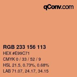 Color code: RGB 233 156 113 | qconv.com