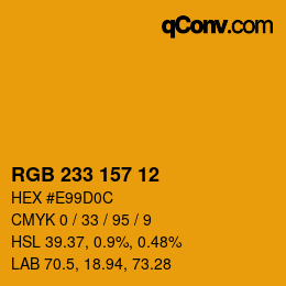 Color code: RGB 233 157 12 | qconv.com