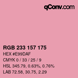 Color code: RGB 233 157 175 | qconv.com