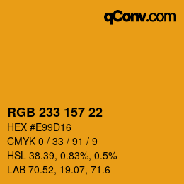 颜色代码: RGB 233 157 22 | qconv.com