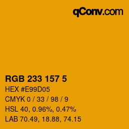 Color code: RGB 233 157 5 | qconv.com