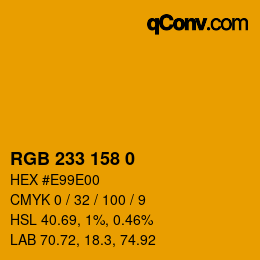 カラーコード: RGB 233 158 0 | qconv.com