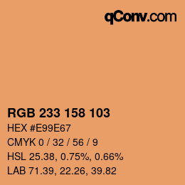 カラーコード: RGB 233 158 103 | qconv.com